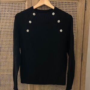 J. Crew Black Crew Neck Sweater Slim Fit